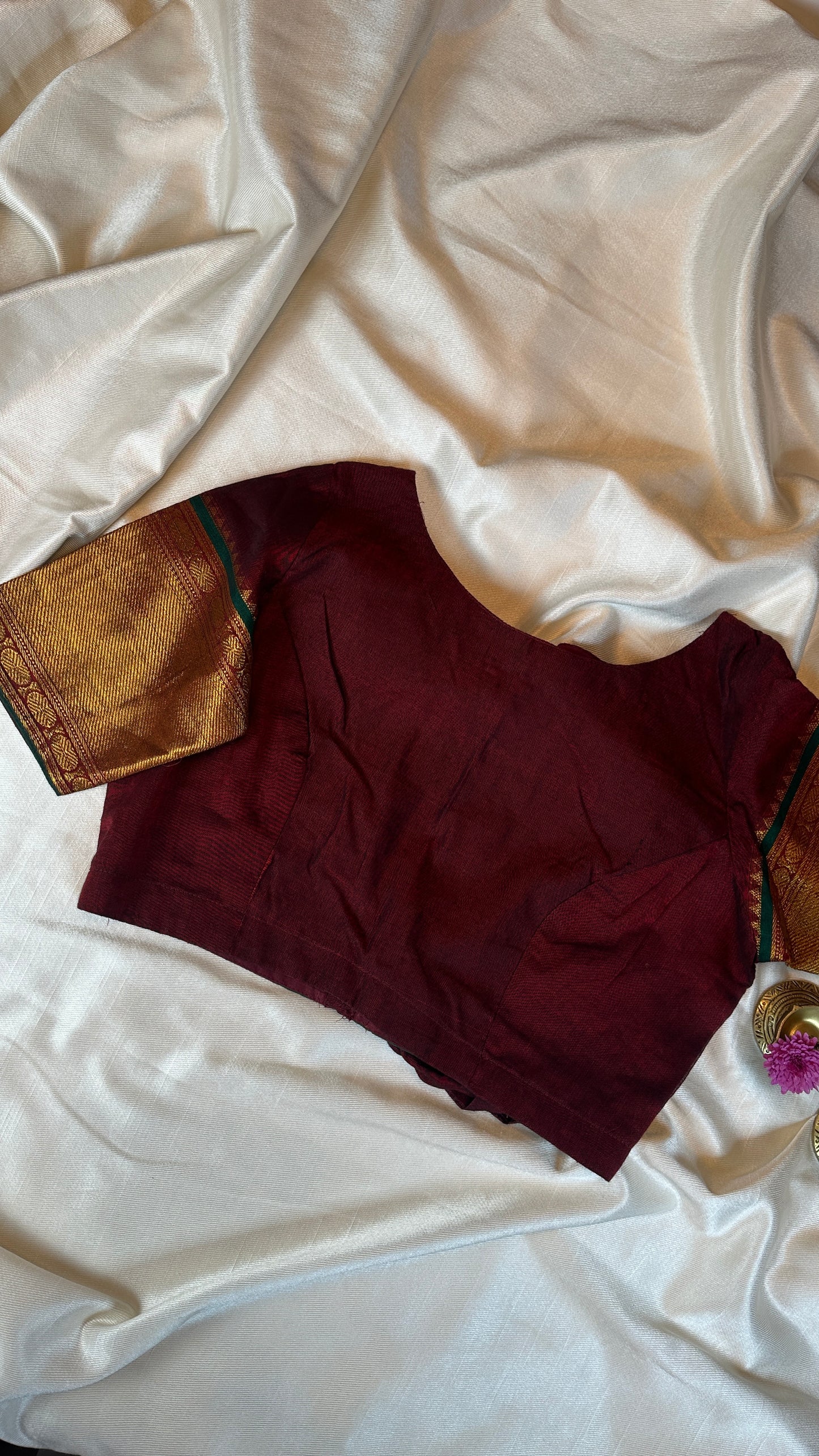 Maroon Narayanpet blouse