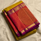 Mangai Manjal Chakram — Kanchipuram Pure Silk

Sun-yellow body with tiny zari buttas • Korvai contrast border

Rani-pink shot with purple selvedge • chakram medallions

Vaira-oosi diamond pallu with dual-tone tassels

Silk Mark Certified • Free shipping