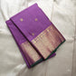 Challani – Regal Purple Kanchipuram Silk Saree with Zari Checks and Buttas & arai maadam Border and rudrakshapet with muthu seer