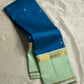 Vasantha Neelam — Teal Korvai Kanchipuram Pure Silk Saree


Peacock-blue body with gold muthu buttas · Mint-pistachio korvai border & pallū

Handloom Kanchipuram • Contrast running blouse included

Silk Mark Certified

Free Shipping within USA, 2 weeks