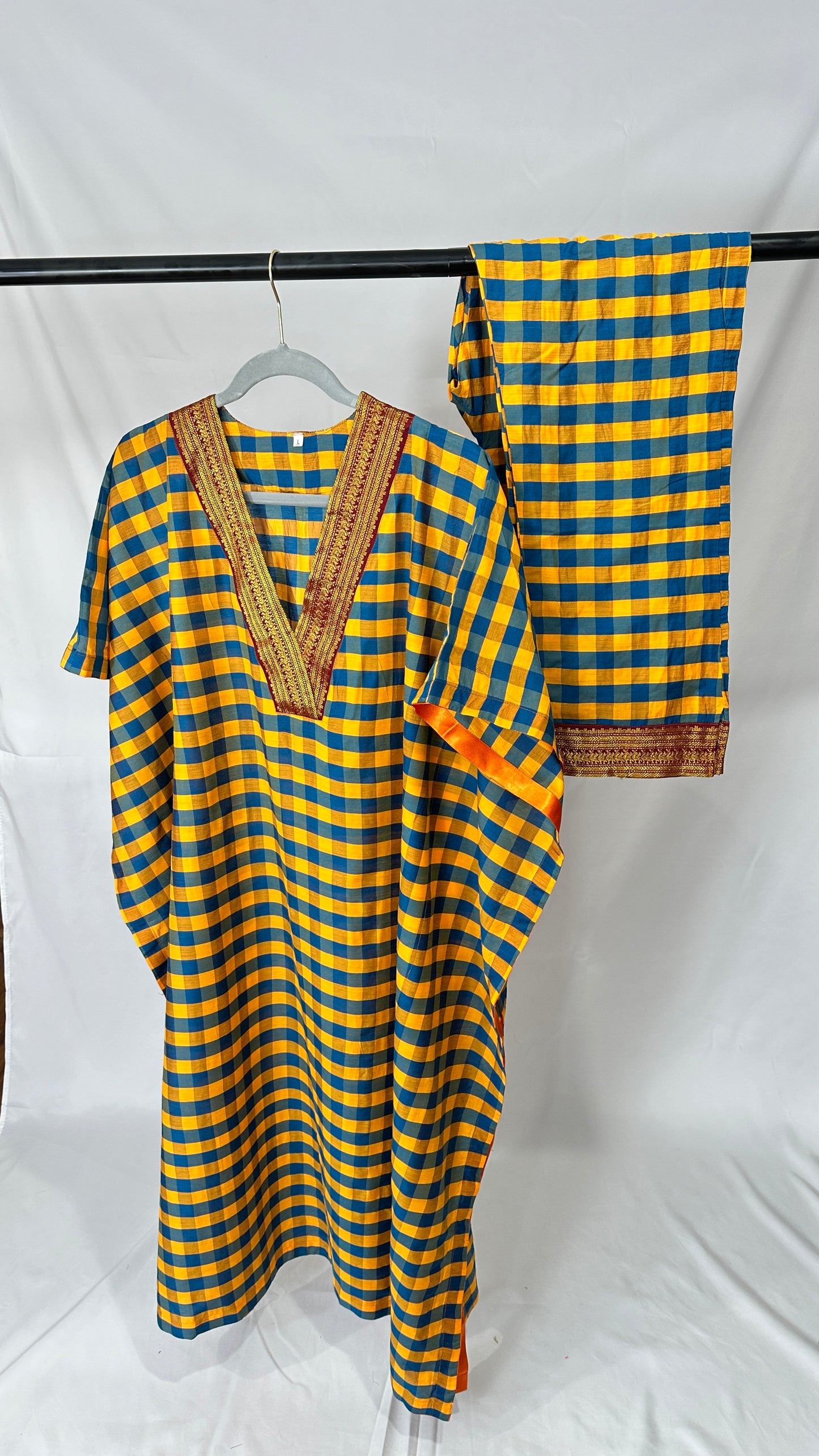 Silk cotton kaftan sets