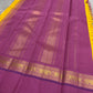 Yellow pure  Kanchipuram Silk Saree with Kaal Erangina pink Zari Border