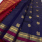 Peacock Constellation Kattam
Midnight Navy Kanchipuram Silk Saree
Gold Zari Grid with Mandala & Peacock Buttas