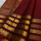 Deep red vairaoosi , Yazhi motif varisaipet border pure silk Kanchipuram saree