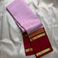 Pastel Pink Zari Kattam
Blush-pink  Kanchipuram Silk Saree
Contrast Maroon Borders in Gold Zari