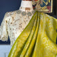 Soft silk Banarasi Katan  saree - leaf green