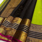 Kili Pachai — Pure Silk Kanchipuram Saree
Parrot-Green Body with Gold Buttas ✨
Black Korvai Borders with Peacock Medallions 🦚
Black Brocade Pallu • Contrast Black Blouse with Zari 🌸
Silk Mark Certified • Free Shipping within USA • Ships in Two Weeks