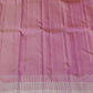 Traditional pink Kanchipuram silk saree with layered classic gold zari border