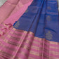 Ramyam, meaning pleasant and delightful, features a mesmerizing blue–purple shot body that shimmers with every movement. Its radiant pink korvai border and pallu, adorned with traditional Varisaipet zari stripes, add festive brilliance.silk mark certified
