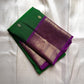 Green Amethyst Grove — Pure Silk Kanchipuram Saree
Emerald-Green Body with Gold Buttas & Royal-Purple Elephant Zari Border ✨
Silk Mark Certified • Free USA Shipping • ships in 2 weeks