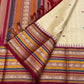 Pari Silk Thread Weaving — Pure Silk Kanchipuram

Ivory body with multi-color silk thread buttas (teal, wine & magenta)
Korvai contrast wine-magenta borders with vintage thread stripe panels
Temple gopuram inner edge & grand pallu in handwoven silk thread