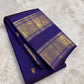 Royal Indigo and Antique Gold Handwoven Pure Silk Kanjeevaram Saree with Rettapet Border and Mayil Chakram Butta