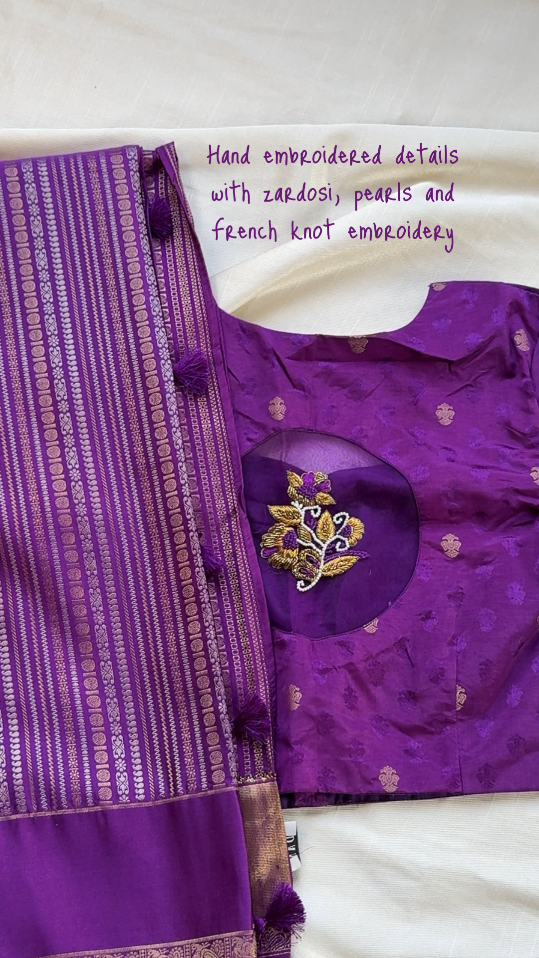 Mashru Banarasi Panel Weave Saree with hsnd Embroidered Blouse ✨
Featuring Gandaberunda, Paisley & Peacock Motifs in Lustrous Mashru Silk
Free shipping within USA ready to ship