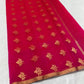 A timeless classic, this Rani pink Chanderi silk saree is a celebration of heritage and elegance. Crafted from lightweight silk with a luxurious sheen, the saree features all-over gold zari floral leafy buttas
