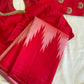 Scarlet Red Pink Thazampoo Reku Kanchipuram Silk Saree