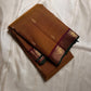 Manjari – Elegant Rust Brown Zari Kattam Kanchipuram Silk Saree with Arakku Red Vanasringaram Border & Green Selvedge