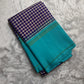 “Nirai – purple” Heritage Podi Kattam Checks in Kanchipuram Silk
Fine Madras-Style Geometry in Purple & Ivory
Sky Blue Border with Subtle Zari Accents
Crafted in the Finest Pure Silk
A Checkered Drape of Culture & Grace