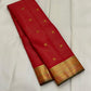 Sringaram Red Vairaoosi – Pure Kanchipuram Silk Saree
Red body with zari coin & floral buttas;
Broad gold border with vairaoosi l & peacock panel; Zari pallu
Silk Mark Certified | Blouse Piece Included | Fall & Pico Done
…read description