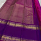 Vadamalli Chakra Butta – Pure Kanchipuram Silk Saree
Regal vadamalli (rani-purple) body with gold zari chakra buttas all over
Triple-line floral zari borders with intricate brocade strip & rich pallu
Silk Mark Certified | ships in 2 weeks