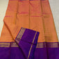Sunset Veldhari — Pure Silk Kanchipuram Saree
Apricot-orange body with gold zari varisai lines and deep violet korvai borders ✨
Silk Mark Certified ✅ • Ships in 1 Week ✅ • Free Shipping within USA 🇺🇸