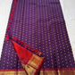 Sindhu – Royal Purple Kanchipuram Pure Silk Saree with Gold Zari Floral Buttas, Crimson Rettapet Border & Ornate Pallu