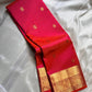 Agnika – Tomato orange shot Red Kanchipuram Silk Saree with Mayil Chakram Butta & Orange Border
Fiery and regal, Agnika is a pure Kanchipuram silk saree featuring a rich red body adorned with intricate Mayil Chakram buttas.