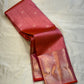 Peach Pink Flower Butta – Coral-pink shot body with micro checks & floral buttas

Handwoven Kanchipuram silk with delicate copper-pink zari work

Elegant floral vines on borders • grand rose-gold brocade pallu

Silk Mark Certified | Fall & Pico Done |