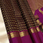 Samprada – Brown & Magenta Kanchipuram Pure Silk Saree with Rettapet Border & Zari Buttas
