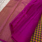 Mutyam – Handwoven Borderless Kanchipuram Pure Silk Saree with Traditional Paalum Pazhamum Baby Checks or kasa kasa kattamDual Contrast Green & Pink Selvedges, and a Subtle Zari Woven Pallu