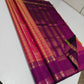 Shanmugapriya – Pure Kanchipuram Silk Saree
Plum Body with Veldhari Silk Thread Lines ✨
Contrast Korvai Borders with Gold Zari Motifs
Grand Zari Brocade Pallu with Traditional Detailing
Silk Mark Certified | Blouse Piece Included | ships in two weeks