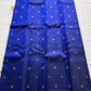 Devasri – Exquisite MS Royal Blue Silk Saree with Alternating Woven Zari Paisley & Floral Buttas, Petite Mauve-Purple Magenta Arai Maadam Border, and Breathtaking Golden Mustard Seer Pallu with Peacock Motifs
