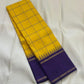 Haldi Violet Kattam Korvai
Pure Kanchipuram Silk Saree – Bright Haldi Yellow Checks with Contrasting Violet Korvai Borders
Minimal zari lines for an elegant look
Grand violet pallu with delicate zari stripes, silk mark certified, ships in 2 weeks