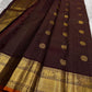 Pure Kanchipuram silk saree featuring Zari Kattam weave and rich gold zari pallu