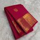 Radiant pink pure Kanchipuram silk saree with Mayil Butta motifs and antique gold zari border