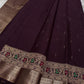 Vibha coffee Brown Pure Kanchipuram Silk Saree Blending the Grandeur of South Indian Weaving with Paithani-Inspired Floral Zari Borders and a Lustrous Rose Gold zari Pallu