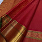 Nitya – Vibrant Red Pure Silk Kanchipuram Saree with Gold Vaira Oosi Stripes & Majestic Mayil Kamalam Border