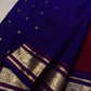 Arakku Red Pure Silk Kancheepuram Peacock Butta Saree with Indigo Violet Border – view 5