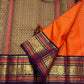 Kesari Annapakshi Chakram
Pure Kanchipuram Silk Saree – Vibrant Kesari Orange Body with Gold Zari Chakram Buttas
Deep Purple Korvai Borders with Majestic Annapakshi & Floral Motifs
Grand Purple Zari Pallu. Silk mark certified , ships in 2 weeks