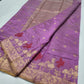 Flamingo 🦩 Lavender Pure Silk Chanderi Handloom Saree
Flamingo & Floral Zari Motifs with Red Mina
Gold Selvedge & All-Over Zari Buttas
Fall & Pico Done | Blouse fabric Attached | Stitching Available