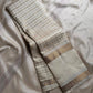 Sathia – A Radiant Ivory Kanchipuram Silk Saree with Zari Checks, Rettai Pet Rudhraksham Borders & a Grand Pallu Woven in Sacred Rudhraksham Motifs