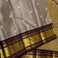 Zari Kattam Dovetail Gray & Deep Purple – Pure Silk Kanchipuram Saree
Fine kattam checks with coin & paisley zari buttas across the body
Deep purple border with annapakshi ships in 1 week silk mark certified, blouse stocking ($30)