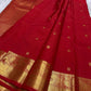 Dia ✨ – Chilli Red Pure Kanchipuram Silk Saree
Allover Gold Zari Floral Buttas on Body
Broad Elephant–Peacock (Gaja–Mayil) Zari Panel Border
Rich Red & Gold Brocade Pallu with Intricate Weaves
Silk Mark Certified | Fall & Pico Done | Blouse Stitching $30