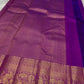 Flat view of the orchid purple Pure Silk Kanchipuram korvai saree with rich pallu