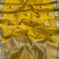 Pure silk Chanderi sunflower yellow with green meena and green border