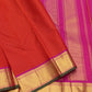 Radiant red orange Kanchipuram silk saree with raspberry pink traditional zari border – USA