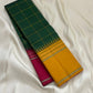 Vasantha Oli Kattam — Pure Silk Kanchipuram
Radiant mustard-yellow body with parrot-green kattam checks 🌿
Temple korvai borders & raspberry-pink contrast pallu ✨
Lightweight festive handloom weave with gold zari accents 💫
Silk Mark Certified • Free Ship
