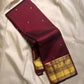 Deep brown small flower motif with vanasringaram and Rudhraksham border pure silk mark certified Kanchipuram saree