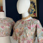 "Garden" collection pastel embroidered and crystal embellished blouse
