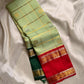 Pistachio Ganga Jamuna – Pure Kanchipuram Silk Saree
pistachio green body with zari kattam & floral buttas ✨
Ganga Jamuna borders in emerald green & vermilion red 🌿🔥
vermilion red pallu richly woven with zari, Silk Mark Certified, delivery in 2 weeks