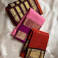 Amber Plume – Pure Kanchipuram Silk Saree
Amber Burnt-Orange Body with Vaira Oosi Stripes
Rudhraksham & Mayil Zari Woven Buttas All Over
Contrast Coffee-Brown Border with Peacock Motif Panel

Silk Mark Certified, delivery in 2 weeks